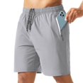 thumbnail image 2 of LILIYA Men's Athletic Running Shorts Gym Workout Lightweight Quick Dry Short Sports Basketball Tennis Drawstring Mesh Shorts with Zipper Pockets, 2 of 5