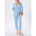 thumbnail image 6 of Cenuakty Women Blazer Suit, Elegant Long Sleeve Lapel Collar Jacket with Pants Lounge Outfit, 6 of 9