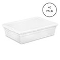 thumbnail image 4 of Sterilite 28 Quart Storage Box with Lid, Clear Plastic Container for Organizing and Storing Items Underbed in Bedroom, Stackable Design, 10-Pack, 4 of 4
