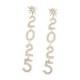 thumbnail image 2 of Pendientes Yinane Colgantes de Feliz Año Nuevo 2025 con Diamantes de Imitación Oro 1,5 x 11,08 cm, 2 of 8
