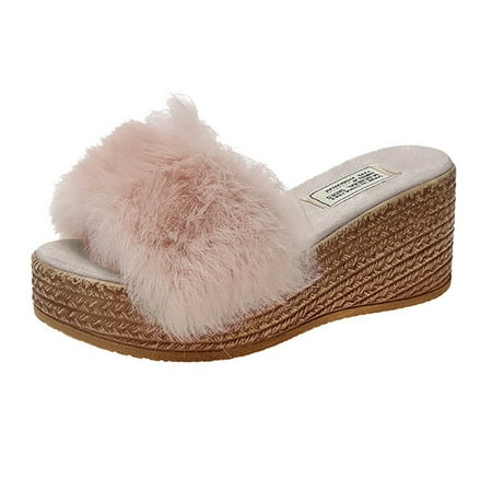 

CBGELRT Slipps Shoes for Women Indoor Walking Casual Shoe Casual Wedge Sandals Outdoor Toe Platform WoMen s Fashion Shoes Open Slippers WoMen s Slipperpink Asian Size 40