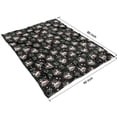 thumbnail image 4 of Black Cartoon Unicorn Flower Leaf Pattern Blanket,Comfortable Soft Flannel Throw Blanket,All Season,Warm Lightweight Blankets for Sofa Bed Couch Living Room Chair,60"x80", 4 of 4