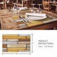 thumbnail image 3 of Placemats Set of 4, Brown Yellow Vintage Woven Placemat, Linen Place Mats for Kitchen/Dining Tables, Retro Farmhouse Elegant Pastoral Washable Table Mats for Party, 3 of 8