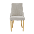 thumbnail image 6 of Tcbosik Farmhouse Dining Chairs Set of 2, Upholstered Accent Side Chair with Stainless Steel Legs, Chenille Fabric Kitchen Chair, Easy Assembly, Beige & Gold, 6 of 11