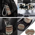 thumbnail image 3 of Jeiento Aztec Western Horse Car Seat Covers Set of 13 Car Seat Belt Pad Cover Steering Wheel Cover Car Trash Can Rear View Mirror Cover Car Cup Coasters Keychains Chapstick Holder Universal Fit, 3 of 5