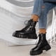 thumbnail image 4 of NECHOLOGY Botas Mujer Adulto Femenino Zapatos Botines para mujer Zapatos de mujer Moda Suela gruesa Medias botas de manga larga Botas de nieve cálidas de felpa para exteriores (Black, 6.5), 4 of 6