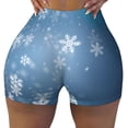 thumbnail image 2 of Gukieu Snowflakes1 Print Women's Sports Shorts, Elastic Waist High Stretch Running Yoga Gym Sweatpants-Small, 2 of 8