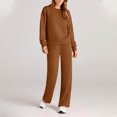 thumbnail image 2 of YUGYXL Womens Sweatsuit Sets Pullover Loose Crewneck Sweatshirt Jogging Tracksuit 2 Piece Lounge Outfits with Pockets Brown XL, 2 of 7