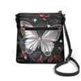 thumbnail image 2 of LedBack Leather Sling Bag for Women, Butterfly Print Crossbody Hobo Bag Satchel Purse with Adjustable Strap, Multi Pocket Messenger Bag for Travel Shopping, Black, 2 of 7