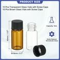 thumbnail image 2 of Uxcell 5ml Glass Sample Vials, 20Pcs Sample Vials with Screw Cap Leak-Proof Liquid Glass Vial Suitable for Laboratory Storing Essential Oils Perfumes Reagents, Transparent/Brown, 2 of 6