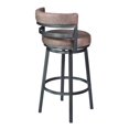 thumbnail image 2 of Benjara BM272193 26 in. Vegan Faux Leather Curved Counter Stool, Brown & Gray, 2 of 5