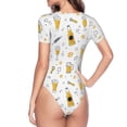 thumbnail image 4 of The Xecao Beer Women's Crew Neck Body Suit, a short-sleeved bodysuit and basic swimsuit, both comfort and style for dating and daily life, 4 of 9