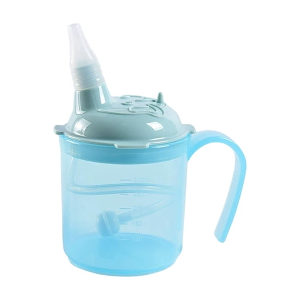 Yhmxh Vaso con pajita antiahogo para adultos mayores y discapacitados. Vaso de convalecencia a prueba de derrames de 8 cm (3,15 pulgadas) con asas y escala de medición. Ayuda para beber para pacien