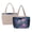 Black - Galaxy Turtle Hibiscus, variant on ZUXONGSY American Flag Wolf Print Women's Quilted Travel Tote Bag – Reversible Handbag with Stitching, Large Capacity 15" Laptop Shoulder Bag, Multiple Pockets for Work Shopping, Camel