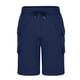 thumbnail image 4 of pstuiky Pantalones cortos deportivos, Pantalones cortos casuales de color sólido con cintura elástica y cordón transpirable para hombre Pantalones cortos de golf, 4 of 6