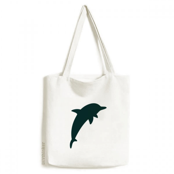 Blue Ocean Streamline Cute Dolphin Tote Canvas Bag Shopping Satchel Casual Handbag