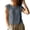 Gray, variant on Women's Cotton Linen Cap Sleeve Top, Round Neck Casual Blouse, Loose Fit Summer Daily Office Wear Shirt