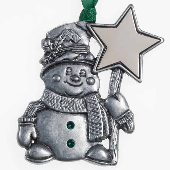 Pewter Birthstone Snowman Ornament, May