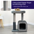 thumbnail image 5 of Catry Modern Medium Cat Tree with Large Base Condo, Top Bed, Scratching Post, Self Grooming Brush, 5 of 8