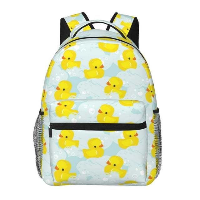Lsque cute rubber duck Pattern Casual Backpack for School, Work, Travel – Adjustable Straps, Multiple Compartments – Ergonomic Design, Fits Laptops and Tablets-One Size