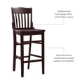 thumbnail image 6 of Linon Judah High Back 30" Bar Stools Set, 2-Piece, Brown Finish, 6 of 13