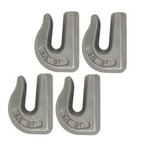 (4 Pack) G70 3/8" Weld On Chain Grab Hooks - 6600 lbs WLL Forged Chain Hook for Truck Tractor Flatbed - Heavy Duty Weldable Grab Hooks for Rigging/Forklift Trailer