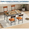 thumbnail image 3 of 3-Piece Dining Table Set for 2, Small Table with 2 PU Chairs, Metal Frame, 3 of 7