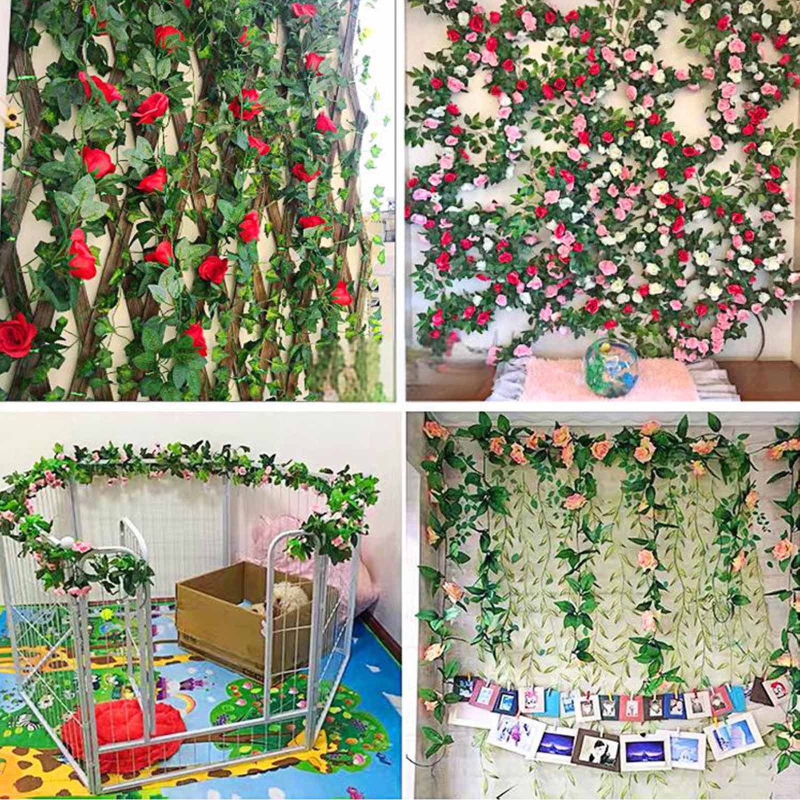 Clearance! Titcea 91" Artificial Cherries Blossoms Flower Vines, Hanging Silk Flower Garland Faux Flowers for Outdoors Spring Wedding Garden Party Home Arch Decor