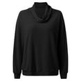 thumbnail image 4 of JDEFEG Wear for Woman Womens Casual Long Sleeve Sweatshirt Turtleneck Top Cute Pullover Relaxed Fit Tops Women Lightweight Workout Shirt Polyester,Spandex Black Xl, 4 of 5
