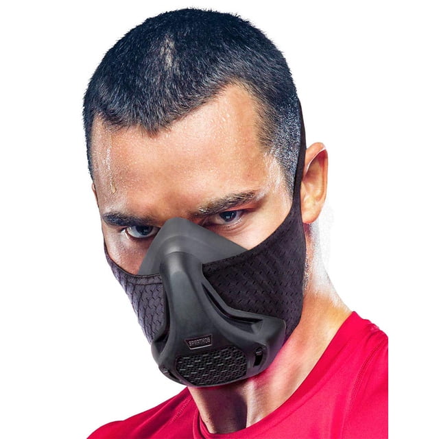 Máscara de entrenamiento Sparthos Workout High Altitude para gimnasio, color negro