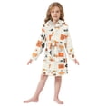 thumbnail image 6 of FORMRS Niños Bathrobe Unisex Hooded Robe Soft Plush Pajamas Sleepwear, Size 2-3T, Minimalist Geometric Pattern, 6 of 7