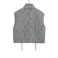 thumbnail image 2 of Parka à Poches pour Femmes Automne Hiver Veste en Coton Sans Manches à Fermeture Éclair Manteau Rembourré Gris, 2 of 4