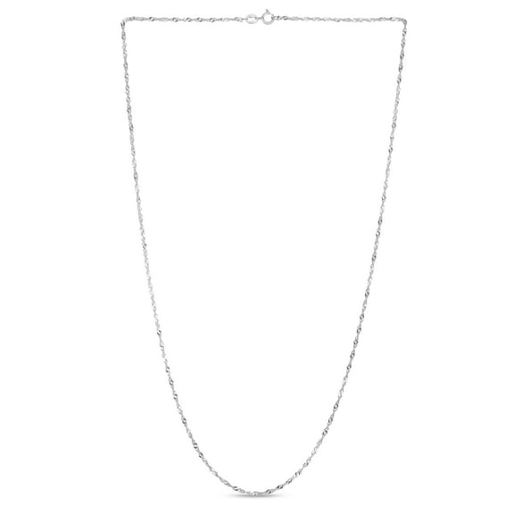 JewelStop 14K White Gold 20in 1.5mm Singapore Chain