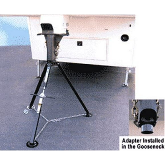 BAL RV Gooseneck Trailer Stabilizer Jack Stand 25037 Use To Stabilize Gooseneck Trailer; Works On 2-5/16 Inch Gooseneck Ball; Height Adjustable 29 Inch To 41 Inch; Three Rigid Legs