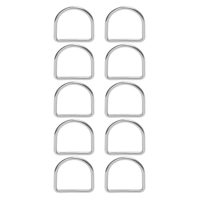 Hardware Anneau à Boucle en D, Anneau en D en Acier Inoxydable 316 Robuste Sans Joint pour Soudage 10 Pcs Pièces de Réparation Résistance à la Corrosion pour Kayak