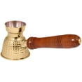thumbnail image 2 of diollo Premium Hammered Brass Turkish Greek Arabic Coffee Pot Coffee Maker Cezve Ibrik Briki with Wooden Handle 6 OZ, 2 of 3
