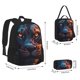 thumbnail image 2 of Easygdp Forest Cool Lion Mochila para Niños y Niñas con Set de Caja de Almuerzo y Estuche para Lápices 3 en 1, Mochila Escolar Estampada para Adolescentes, 2 of 7