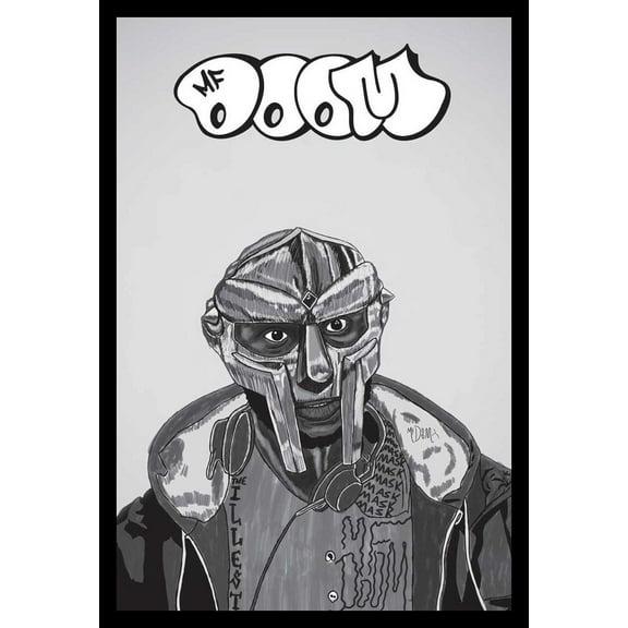 BUY ART FOR LESS Officially Licensed MF Doom Comic 24 x 36 Inch Framed Art Poster - Sturdy Engineered Wood Frame with Plexi Glass - Ready To Hang