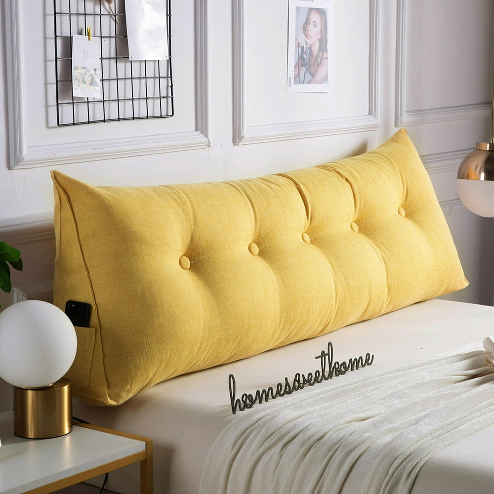 Perfect for Single Bed Triangular Reading Pillow Bolster Headboard