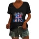 thumbnail image 2 of Fiudx Ofertas Del Día Camiseta de Cuello Redondo con Estampado Degradado de Manga Corta para Mujer, 2 of 6