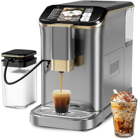 EastVita Fully Automatic Espresso Machine,Coffee Maker With 20 Bar, Milk System, 7 Coffee Varieties, Intuitive Touch Display, Coffee Machine With Auto Clean Filter