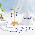 thumbnail image 2 of 48 cuentas de vidrio azules de 8 mm, planas y redondas, con forma de lámpara, espaciadoras turcas, para pulseras y bisutería., 2 of 9