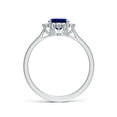thumbnail image 2 of ANGARA Lab Grown 1.55 Ct Blue Sapphire Halo Engagement Ring for Women in 14K White Gold (Size-8x6mm) | September Birthstone, Anniversary, Jewelry Gift for Women | Lab-Grown Blue Sapphire Ring, 2 of 8