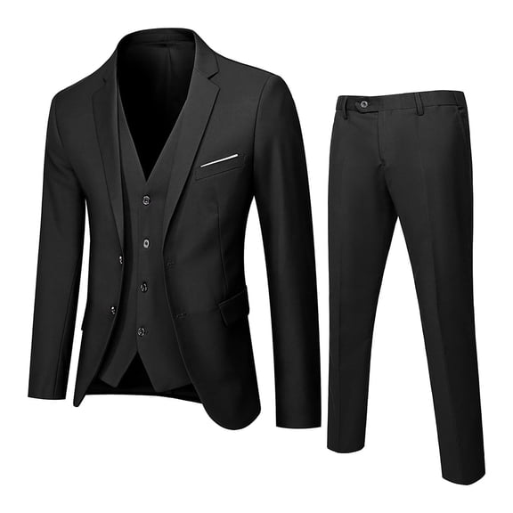 Fgnfyis Pants Slim Party Jacket 3 Piece Men’s Vest R Business Wedding Suit Suit Men's Coats Jackets Pants Sets Black XXL