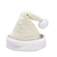 thumbnail image 2 of Christmas Santa Hat Beige White, Soft Warm Winter Holiday Party Decoration for Adults and Teens, Velvet Costume Accessory for Celebration and Gift Exchange,White, 2 of 3