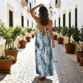 thumbnail image 3 of Women Dress Oversize Style Open-Back Design-Blue Python Pattern Patterng, 3 of 6