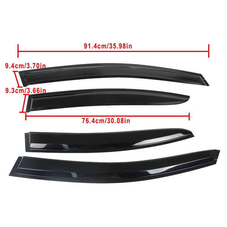 ALL-CARB Black Tinted Trim Window Visor Deflector Vent Visor