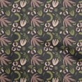 thumbnail image 1 of oneOonePolyesterSpandexBrownFabricTropicalAbstractSewingCraftProjectsFabricPrintsByYard56InchWide, 1 of 4