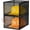 Black, variant on Hat Organizer Box, Stackable Clear Baseball Caps Holder Box Containers with Magnetic Door for Hats Snapback Cap Storag, Hat Rack Display Case, Holds 8 Hats Each (Blue, 2 Pack)