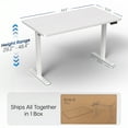 thumbnail image 4 of VIVO Electric 43” x 24” Stand Up Desk, White Table Top, White Frame, 4 of 8